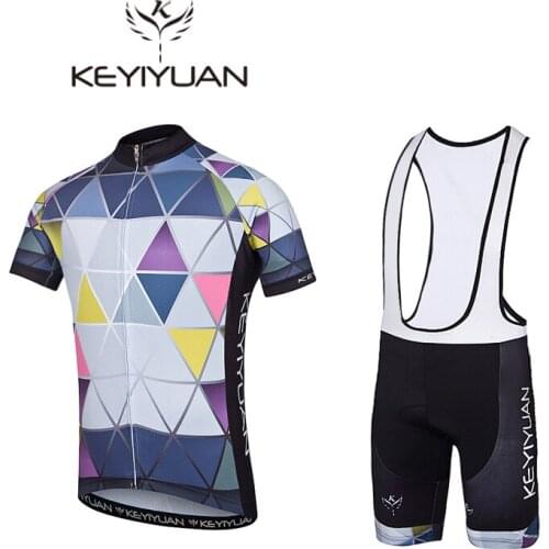 KEYIYUAN Cool triangle Cycling clothing set bicycle clothing breathable anti-UV Bikes wear / short sleeve Cycling Jersey Sets