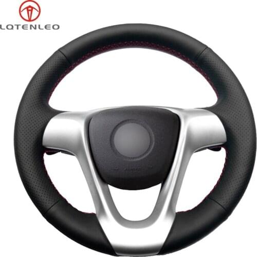 LQTENLEO Black Genuine Leather Car Steering Wheel Cover For Mercedes Benz Smart Fortwo 2009-2013 Smart Forjeremy 2013
