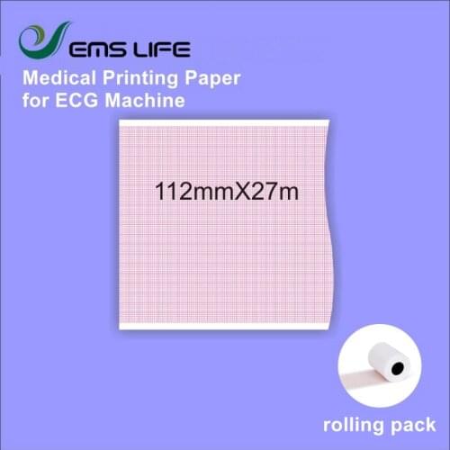 Medical printing paper compatible for patient monitor EKG machine 112*27 rolling 5pcs packing