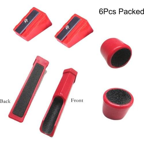 6Pcs Snooker Billiard Pool Cues Shaper Trimmer Kit-Cue Tip Trimmer Doule Sides,Round Shape Grinding,Snooker Cue Tip Sharpener