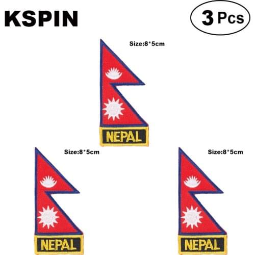 Nepal Rectangular Shape Flag patches embroidered flag patches national flag patches for clothing DIY Decoration