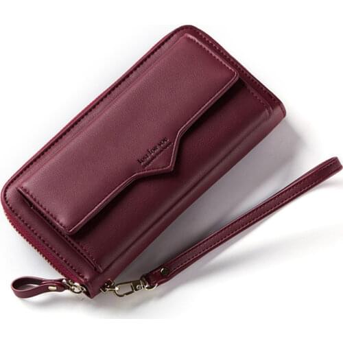 New Large Capacity Women Pu Leather Wallets Female Long Zipper & Hasp Purses Wristlet Phone Wallet Card Holders Clutch Carteras