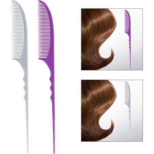 Rat Tail Comb Pintail Anti Static Fine Tooth Parting Hair Styling Comb Anti-Static Moon Style Comb Salon Dyeing Haircutting Comb