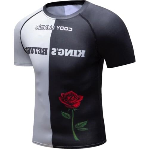 Bodybuilding Fitness Sport Compression Shirts Men 3D Printed T-shirts Short Raglan Sleeve Comic Pattern Quick Dry Tops For Male