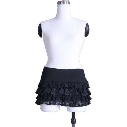 Steampunk Lolita Style Women Black Sexy Lace Mini Skirt Punk Elastic Waist Multi-layer Ladies Skirts Hot Selling