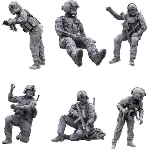1/35 Resin Soldier Helicopter Crew White Model Self-assembled Resin Figure Model Kits Handicraft Model Ornament Kids Best Gift