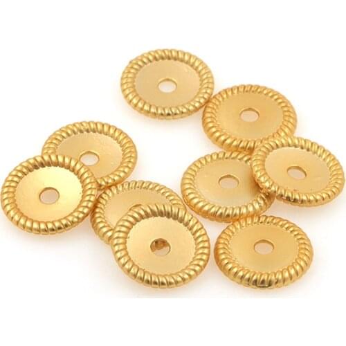Brass Gold Black White Hollow Thread Coin Interval Spacer Beads For Jewerly Making