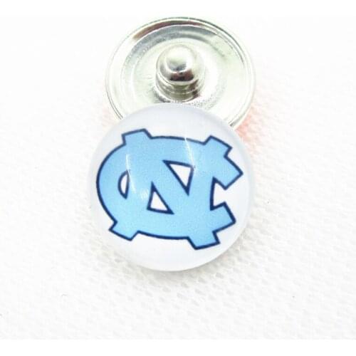 10pcs/lot University of North Carolina Snap Buttons for 18mm US Sports Teams Snap Bracelet&Bangles DIY Snap Jewelry Charms