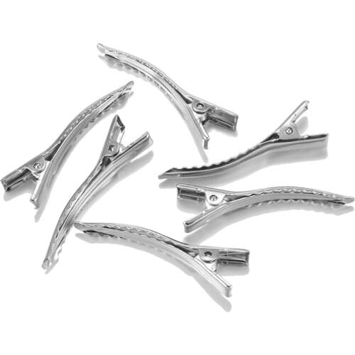 20pcs 44 mm Single Prong Metal Alligator Clips with Bulk Craft DIY Hair Clip Durable Hair Accessories For Jewelry Making Supplie