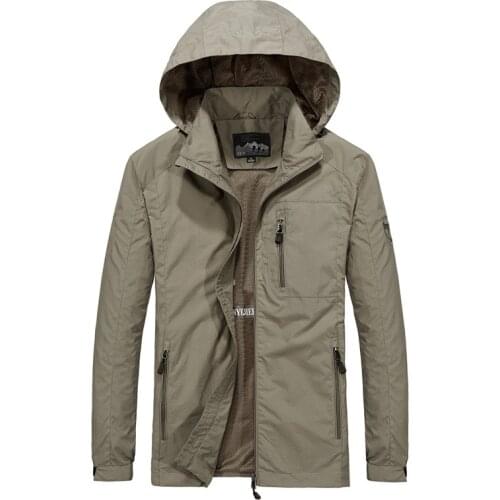 2020 New Plus Size 5XL,6XL Spring Autumn Mens Casual Military Hoodie Jacket Men Waterproof Clothes Mens Windbreaker Coat Male