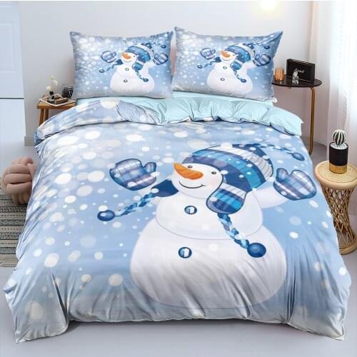 3D Duvet Cover and Pillowcase(s) Christmas Quilt Covers Set Bedding Sets 3-Piece King Bed Linens Bed Textiles