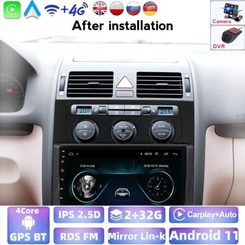 2G+32G Android 11 For Volkswagen VW Touran 1 2003 - 2010 Car Radio Multimedia Video Player GPS 2 Din DVD Steering Wheel Control