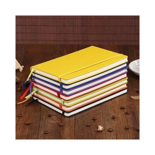 Hardcover Notebook A5 College Ruled Thick Classic Writing Notebook PU Leather with Pocket Elastic Closure 13.8*20.7 100sheets