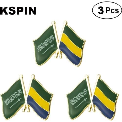 Saudi Arabia & Gabon Frendship Lapel Pin Brooches Pins Flag badge Brooch Badges