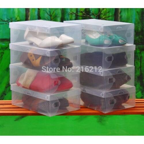 Household Men Transparent Clear Shoe Storage Organizer Box Shoes Case jk17