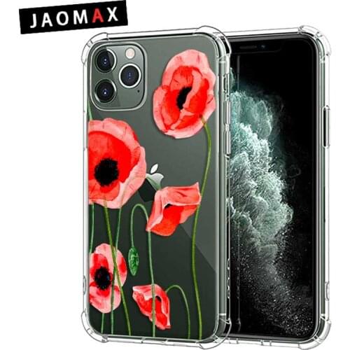 Jaomax Soft TPU Shockproof Watercolor Flower Phone Case For iPhone 11 Pro MAX 6 7 8 Plus Xs 5S SE Xr Girly Floral Cover Fundas