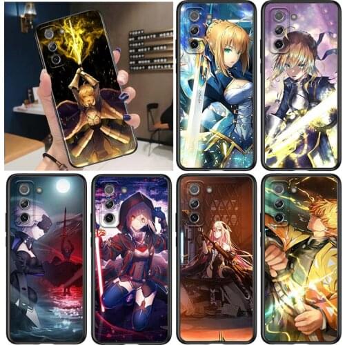 Fate saber for Samsung Galaxy S21 Ultra Plus Note 20 10 9 8 S10 S9 S8 S7 S6 Edge Plus Black Phone Case