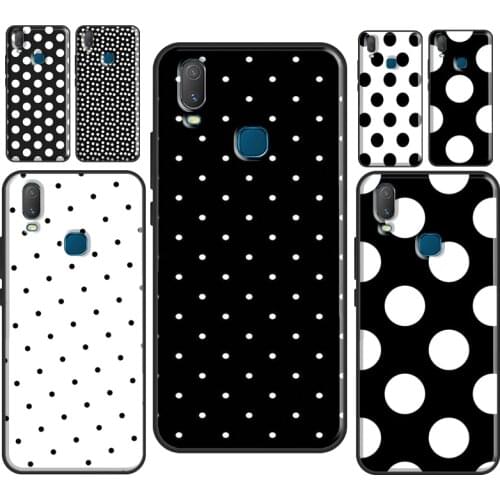 Black And White Polka Dot Case For Vivo V17 Neo V20 SE Y1S Y12 Y17 Y30 Y50 Y70 S1 Y91C Y20 S Y11 2019 Back Cover