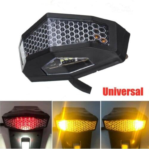 Fuleem Universal 12V Motorcycle Cafe Racer LED Turn Signals Tail Light License Plate Light Waterproof