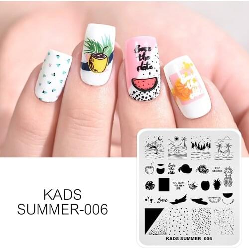 KADS Nail Art Plates for Stamping Summer 006 Nail Stamping Templates Manicure Printing Stamper Stamp Plate Nail Accessories