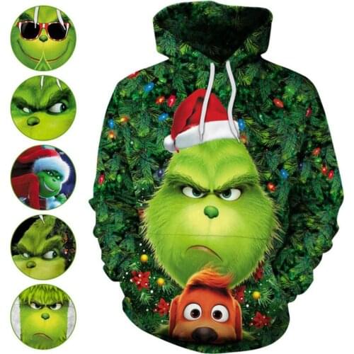 How Grinch Stole Christmas Cosplay Costume 3D Print Adult Unisex Sweatshirt Hoodie Unisex Jacket Coat Hooded Gift