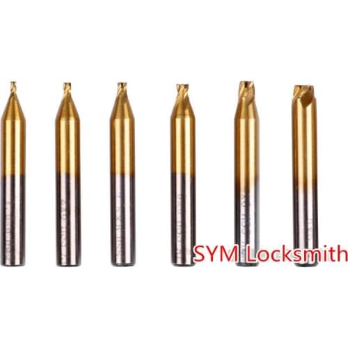TiN Coating End Milling Cuutter For DEFU Vertical Key Cutting Machines,HSS Drills Set For Locksmith