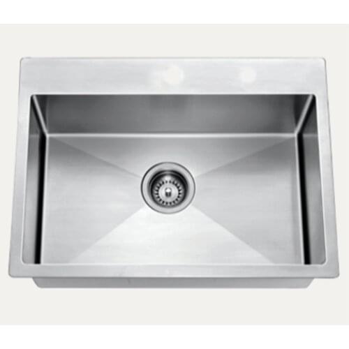 Stainless Steel Kitchen Sink Slot Dish Basin Kitchen Sink Drain Basket And Drain Pip Rectangular SMB6845