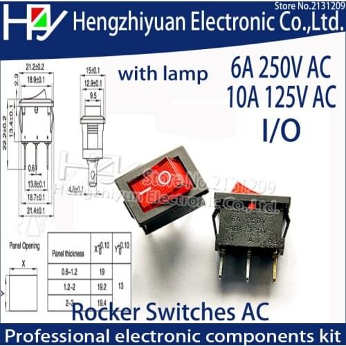 Hzy 10pcs 15*21mm 2PIN SPST ON/OFF Boat Rocker Switch 6A/250V 10A/125V Car Dash Dashboard Truck RV ATV Home Sell At A Loss USA