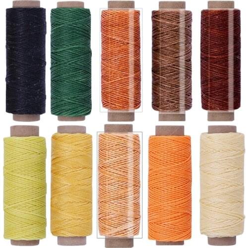 LMDZ 550 Yards Leather Sewing Waxed Thread - 150D 55Yards Per Spool Stitching Thread for Leather Craft DIY, Bookbinding