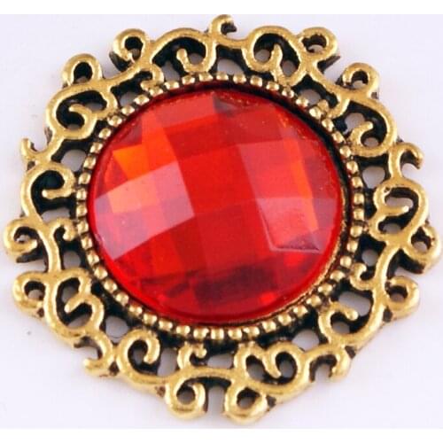 MF721 Retro Golden red Metal 18mm Snap buttons for Snap jewelry Bracelet For women