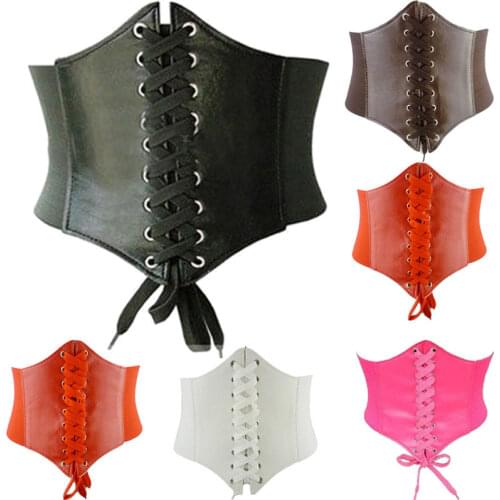 Fashion Women Elastic Extra Wide TIGHT Corset Tie High Waist Slimming Belt Cummerbunds 2021