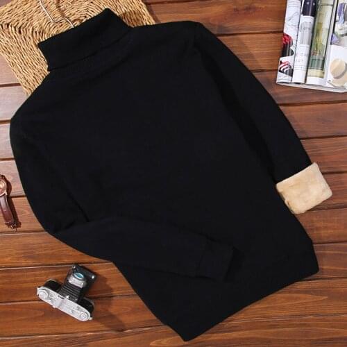 Men Turtleneck Sweater 2021 New Winter Plus Velvet Keep Warm Male Sweater Knitted Pullover Cotton Korean Style Hot Sale M87