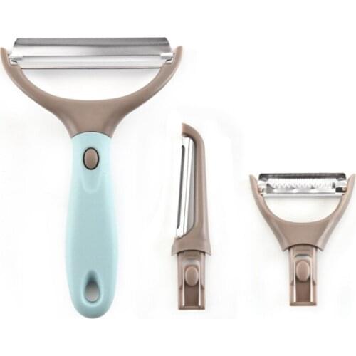 Peeler Set Blue Julienne Vegetable Peeler Multifunctional Veggie and Fruit Peeler