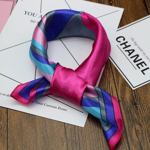 Small Square Scarf For Women Fashion Design Hair Handkerchief Bohemia Cotton Print Bandana Bag Scarf 50*50cm