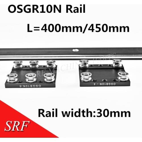 30mm width Aluminum roller Linear Motion Rail OSGR10N L=400/450mm Bearing slide block OSGB10N Double shaft-linear rail
