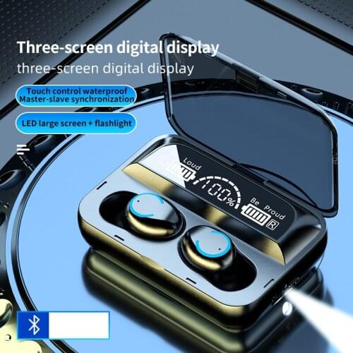 Soleeanre Bluetooth-compatible Earphones Fingerprint Touch Headset HiFI Stereo 9D Stereo Bass Earbuds Wireless Headphones