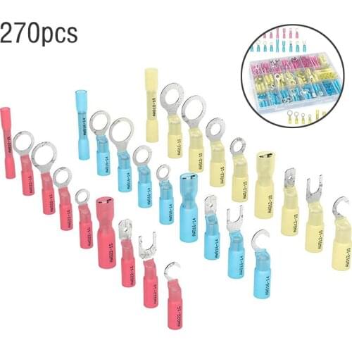 270pcs Heat Shrink Wire Connector Marine Automotive Waterproof Terminals Sets Connector Heat Shrink Wire Connectors Dropshipping