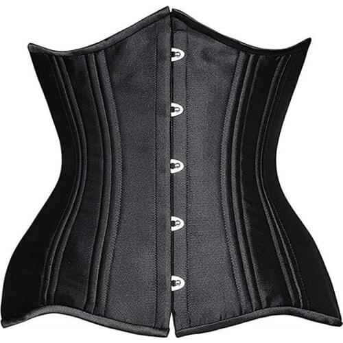 24 Steel Bone Waist Trainer Gothic Underbust Waist Corset Steampunk Bustiers Top Workout Shape Body Sexy Lingerie Slimming Belt