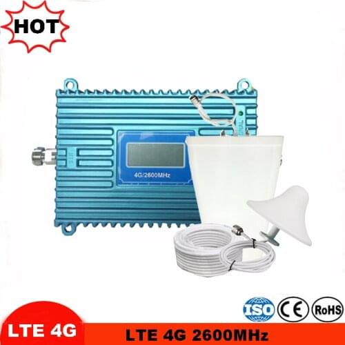 LCD Display 4G LTE Signal Booster cellular repeater 4G Antenna FDD 4G LTE 2600MHz Band 7 Mobile Signal Repeater Amplifier Kit