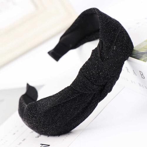 Girls Polyester Wrap Shimmer Headband Glitter Hair Band Knot Accessories