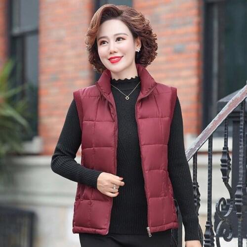 Winter Women Vest Cotton Sleeveless Jacket Vest Waistcoat Warm Solid Vests Slim Pockets Womens Clothing