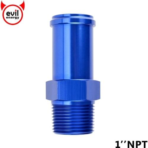 Evil energy 1"NPT Straight To 1"OD Hose End BARB Aluminum Anodize Adapter Fitting Blue Red