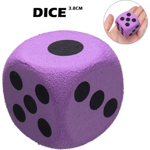 1pcs Purple EVA Foam Dot Dice 3.8*3.8*3.8cm for Party Camping Game Supply Children Toy Playing Dice