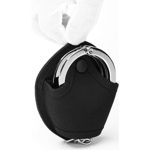 1pc Durable Handcuffs Protection Handcuffs Cover Nylon Counter-Terrorism Pocket Tactics Waist Handcuffs Bag Hunting Police Black