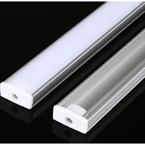 2-30pcs/lot LED aluminum profile U Style 0.5M for 5050 5630 led strip,milky/transparent cover for aluminum channel