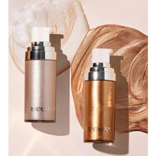 4-color Shimmer Body Luminous Agent Bronze Highlighter Liquid Brighten Pearl Luster High Gloss Primer Makeup TSLM2