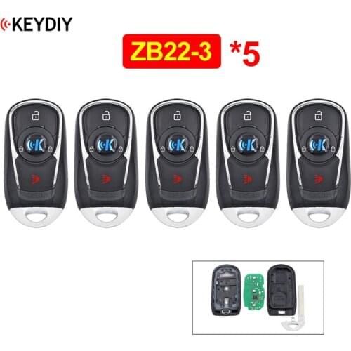 5Pcs/Lot KEYDIY Universal 3 Button KD Smart Key ZB22-3 Car Key Remote Replacement for KD-X2 Fit for More than 2000 Models