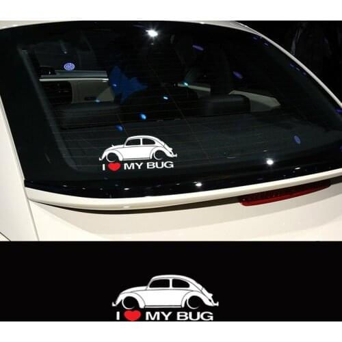 Car Accessories I Love My Bug Body Sticker Decal KK Vinyl for Volkswagen Beetle18CM*7CM