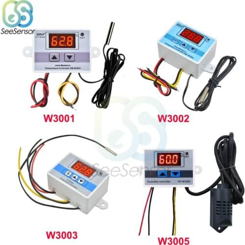 W3001 W3002 W3003 W3005 Digital LED Temperature Controller For Incubator Cooling Heating Switch Thermostat NTC Sensor 12/24/220V