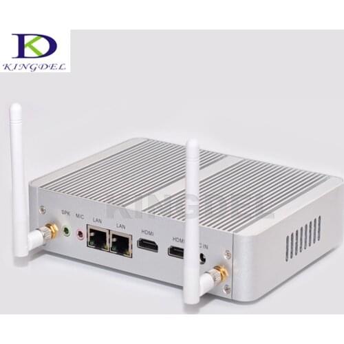 Kingdel Dual LAN Dual HDMI Mini PC Intel Celeron N3150 Quad Core HTPC Fanless Desktop PC with 8GB RAM 256GB SSD Wifi Windows 10